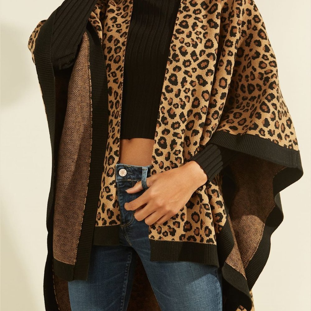 GUESS Leopard Print Ruana - Picture 7 of 7